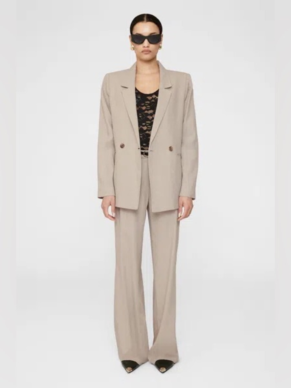 2pc NWT Anine Bing Suit - Diana Blazer (S) and Kline Trouser (34) in Sand
